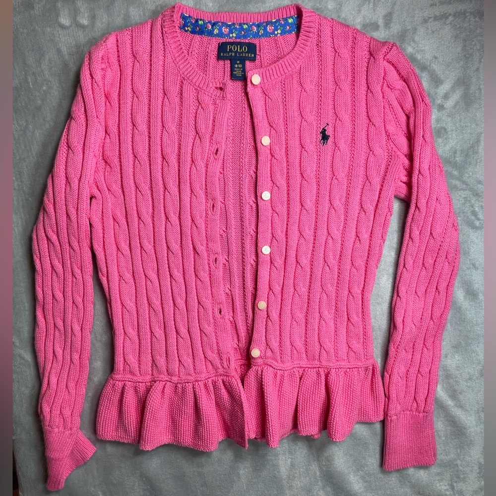 Ralph Lauren Polo Cardigan  button down Like New Size Med 8-10